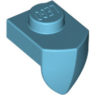 Lego destička 1x1 se zubem (drápem) dolů, azurová střední (6138770)